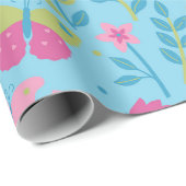 Vlinders en bloemen. cadeaupapier (Rol Hoek)