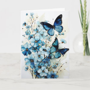 Vlinders en Bloemen Lege Notitie Wenskaart Kaart