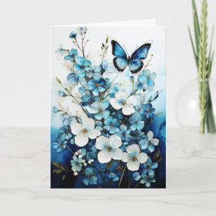 Vlinders en Bloemen Lege Notitie Wenskaart Kaart