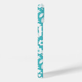 Vlinders en bloemen op Aqua Case-Mate iPhone Case (Achterkant / Rechts)
