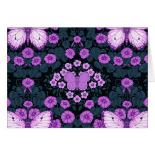 Vlinders en bloemen symmetrie, violet en blauw