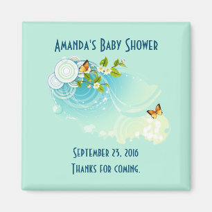 Vlinders en Bloesems Baby Shower Magneet
