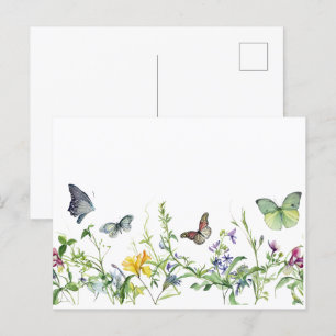 Vlinders en bloesems briefkaart