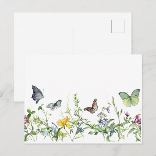 Vlinders en bloesems briefkaart (Voorkant / Achterkant)