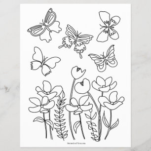 Vlinders en Blooms Kleurplaat Flyer
