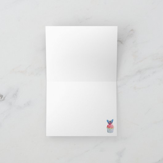 Vlinders en Cupcakes Bedankkaart (Binnen)