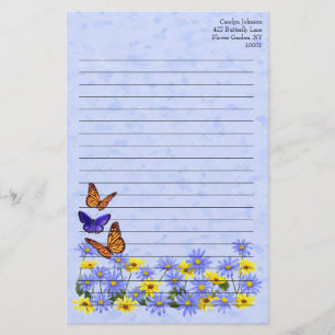 vlinders en Daisies Spring Garden Briefpapier