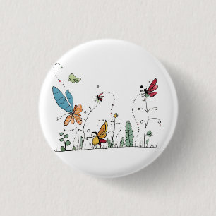 vlinders en feeën thema ronde button 3,2 cm