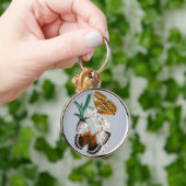  vlinders en Floral Illustration on Sleutelhanger (Hand)