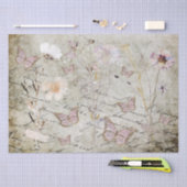  vlinders en gedroogde bloemen, tissuepapier (Craft)