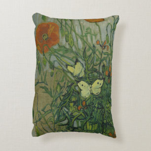 Vlinders en Klaprozen door Vincent van Gogh Accent Kussen