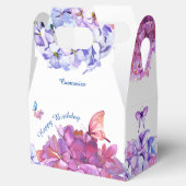 Vlinders en kleurrijke hortensia's Favor Box Bedankdoosjes (Geopend)