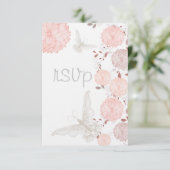 Vlinders en koraal Chrysanten RSVP (Staand voorkant)