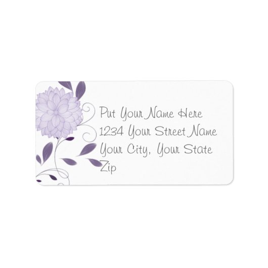 Vlinders en lavendel chrysanten etiket (Voorkant)