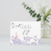 Vlinders en Lavendel Chrysanthemum Tafel Kaart (Staand voorkant)