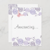 Vlinders en Lavendel Chrysanthemum Verloving Aankondiging (Voorkant / Achterkant)