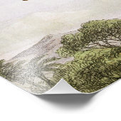 vlinders en lichte oude illustratie foto afdruk (Hoek)