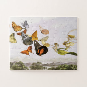  vlinders en lichte oude illustratie legpuzzel