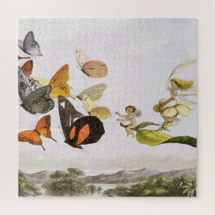  vlinders en lichte oude illustratie legpuzzel