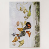  vlinders en lichte oude illustratie legpuzzel (Verticaal)