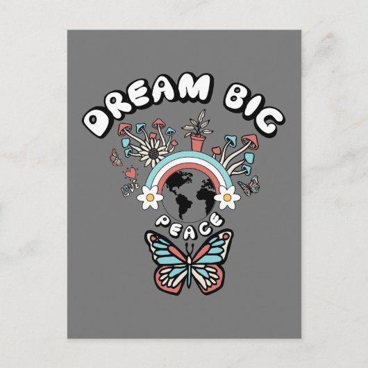 Vlinders en paddenstoelen Droom Grote positieve in Briefkaart (Voorkant)