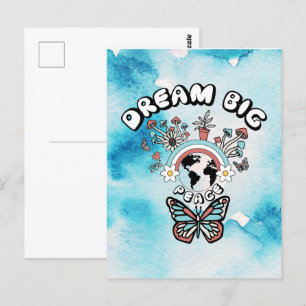 Vlinders en paddenstoelen Droom Grote positieve in Briefkaart