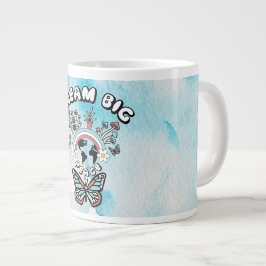 Vlinders en paddenstoelen Droom Grote positieve in Extra Grote Beker (Voorkant rechts)