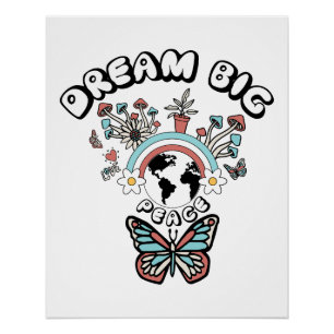 Vlinders en paddenstoelen Droom Grote positieve in Perfect Poster