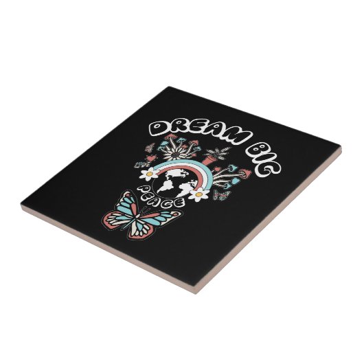 Vlinders en paddenstoelen Droom Grote positieve in Tegeltje (Zijkant)