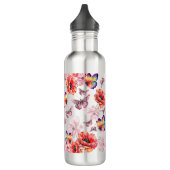 Vlinders en papaverbloemen waterfles  (Links)