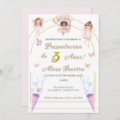 Vlinders en prinsessen 1e verjaardag in het Spaans Kaart (Voorkant / Achterkant)