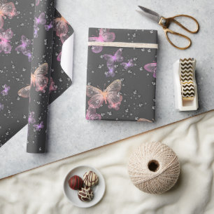 Vlinders en regendruppels cadeaupapier