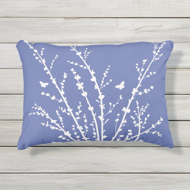 Vlinders en takken Aangepaste kleuren Buitenkussen (Voorkant)