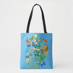 Vlinders en wilde bloemen Botanisch Draagtas