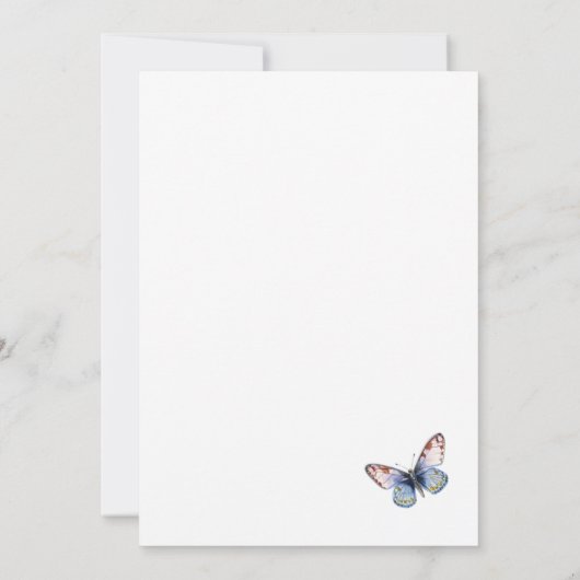 Vlinders en wilde bloemen Elegante 75e verjaardag Kaart (Achterkant)