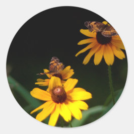 Vlinders en wilde bloemen Stickers