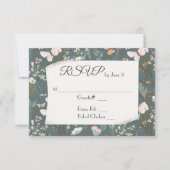 Vlinders en Wilde Bloemen voor Huwelijksreactie RSVP Kaartje (Voorkant)