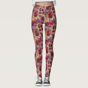 vlinders en zonnebloemen leggings