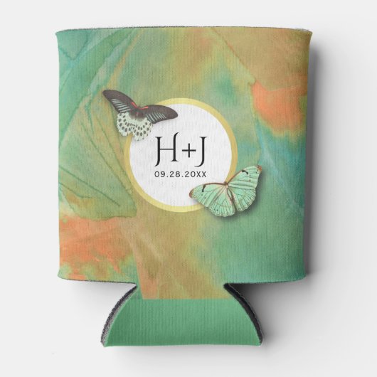 Vlinders en zuidwestkleuren met Monogram Blikjeskoeler (Voorkant)