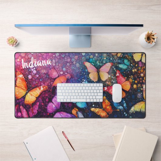 vlinders etherisch schilderij gepersonaliseerd bureaumat (Kantoor 1)