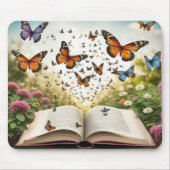Vlinders exploderen uit open boek muismat (Voorkant)