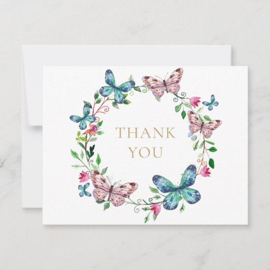 Vlinders Funeral Viering Van Het Leven Bedankkaart (Voorkant)