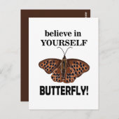 Vlinders geloven in jezelf vlinder briefkaart (Voorkant / Achterkant)