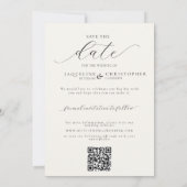 Vlinders Goud Boho Foto Arch QR Code Bruiloft Save The Date (Achterkant)