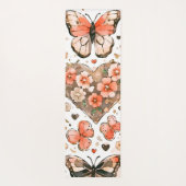 Vlinders, harten en bloemen aangepaste dubbele kan yogamat (Achterkant)