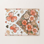 Vlinders, harten en bloemen legpuzzel (Horizontaal)
