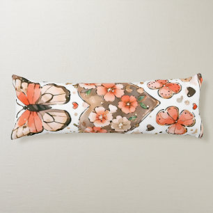 Vlinders, harten en bloemen lichaamskussen