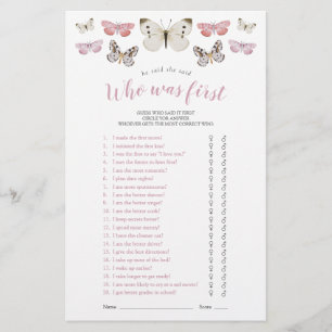 Vlinders hij zei dat ze roze douche spel zei