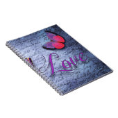 Vlinders houden van blauw notitieboek (Rechterzijde)