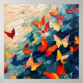 Vlinders in Beweging – Expressieve Abstracte Vluch Poster (Voorkant)